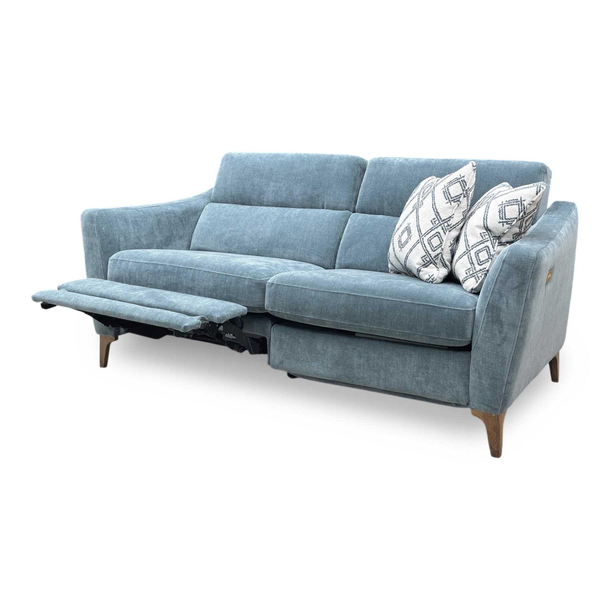 ‘Moderna’ Mht Airforce Blue Sw Linen Fabric 2 Seater Power Recliner Sofa - product photo 6