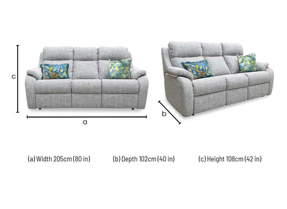 G Plan ‘Kingsbury’ Light Grey Woven Fabric 3 Seater Sofa