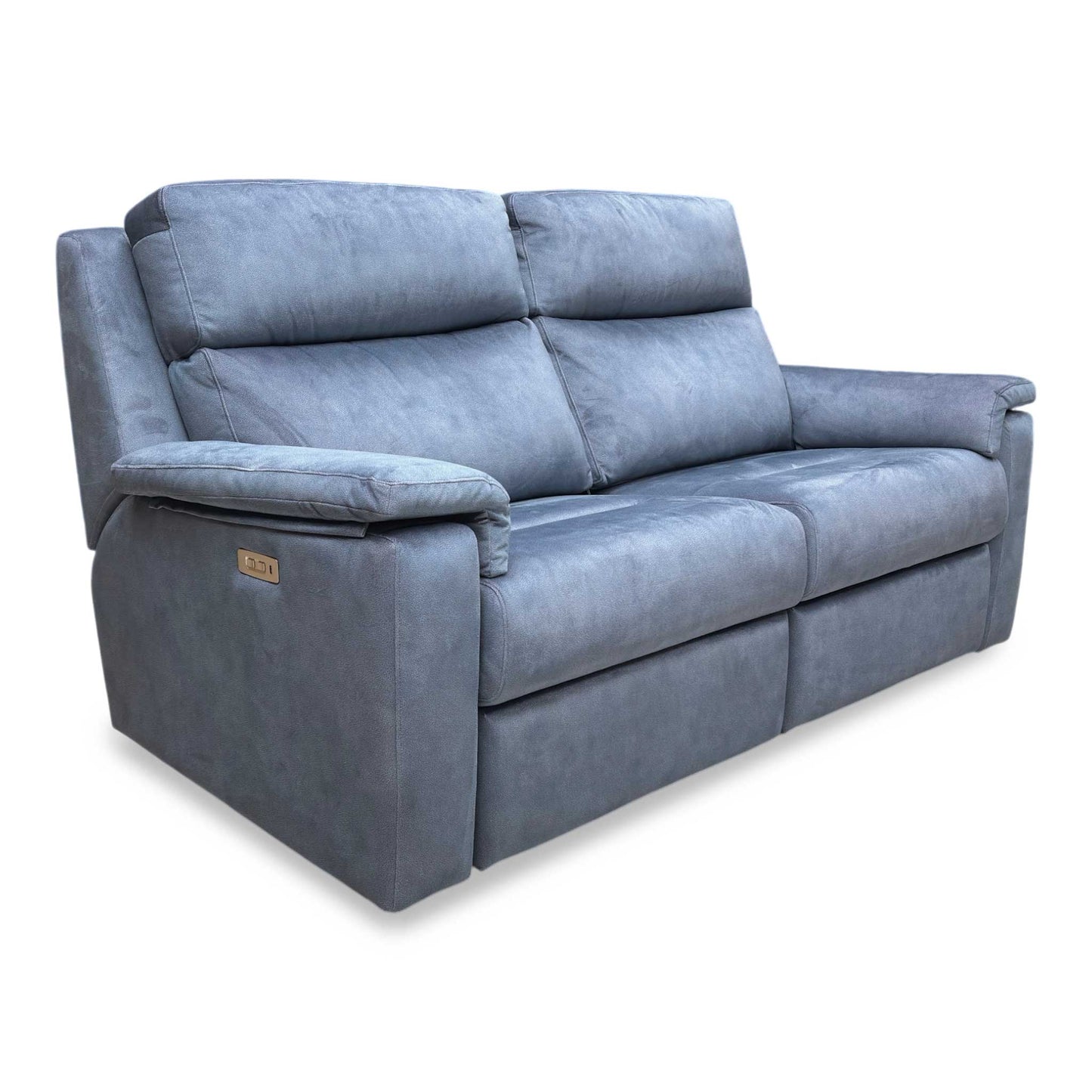 G Plan ‘Thornbury’ A125 Stingray Indigo Velvet 3 Seater Power Recliner Sofa with Power Headrest