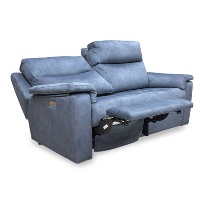 G Plan ‘Thornbury’ A125 Stingray Indigo Velvet 3 Seater Power Recliner Sofa with Power Headrest