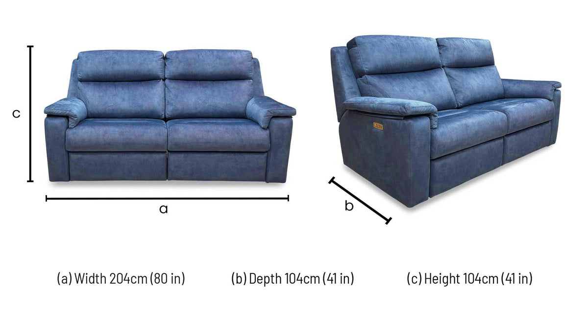G Plan ‘Thornbury’ A125 Stingray Indigo Velvet 3 Seater Power Recliner Sofa – view 9
