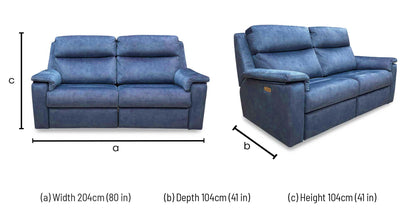 G Plan ‘Thornbury’ A125 Stingray Indigo Velvet 3 Seater Power Recliner Sofa – view 9