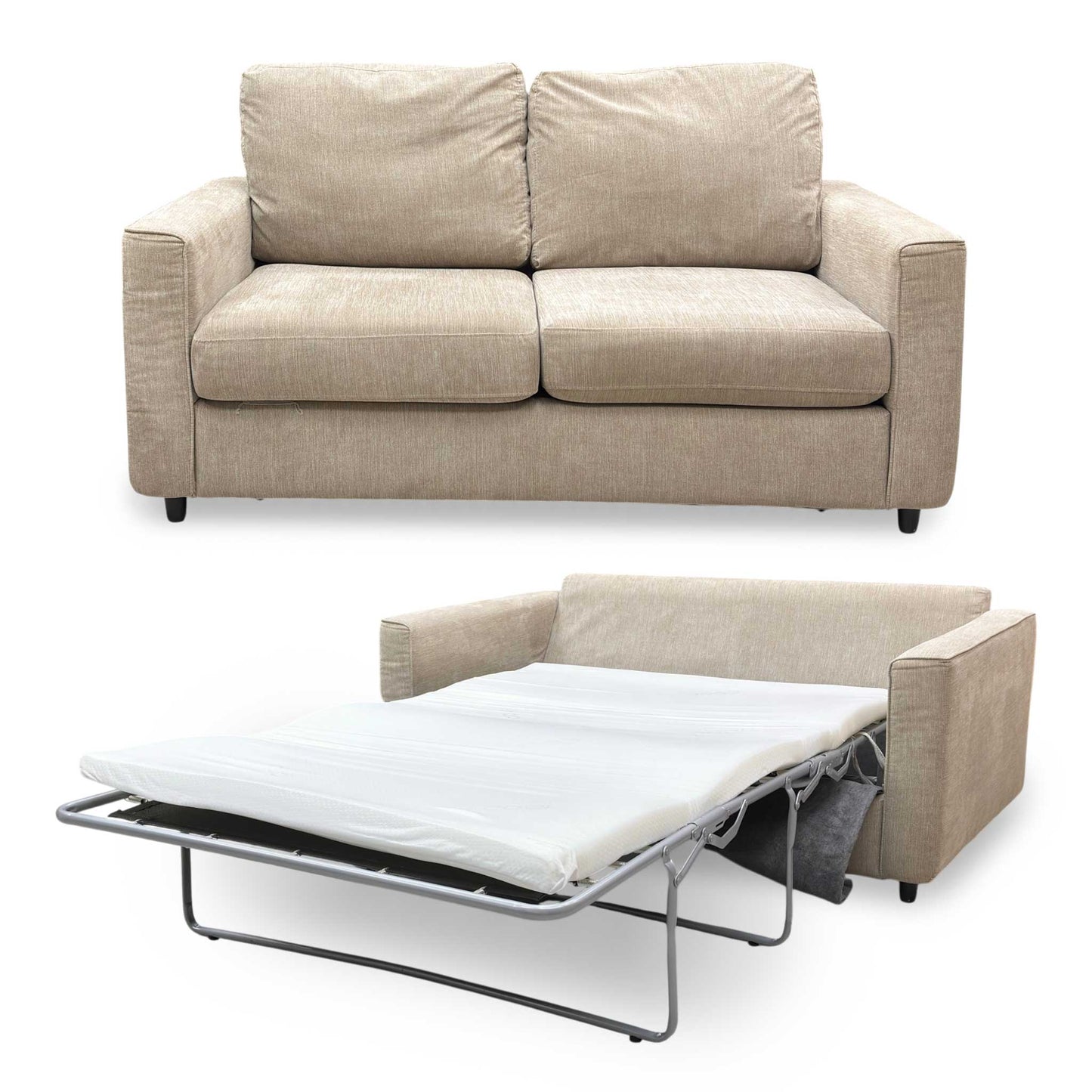 ‘Esprit’ Taupe Fabric 2 Seater Sofa Bed