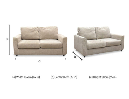 ‘Esprit’ Taupe Fabric 2 Seater Sofa Bed