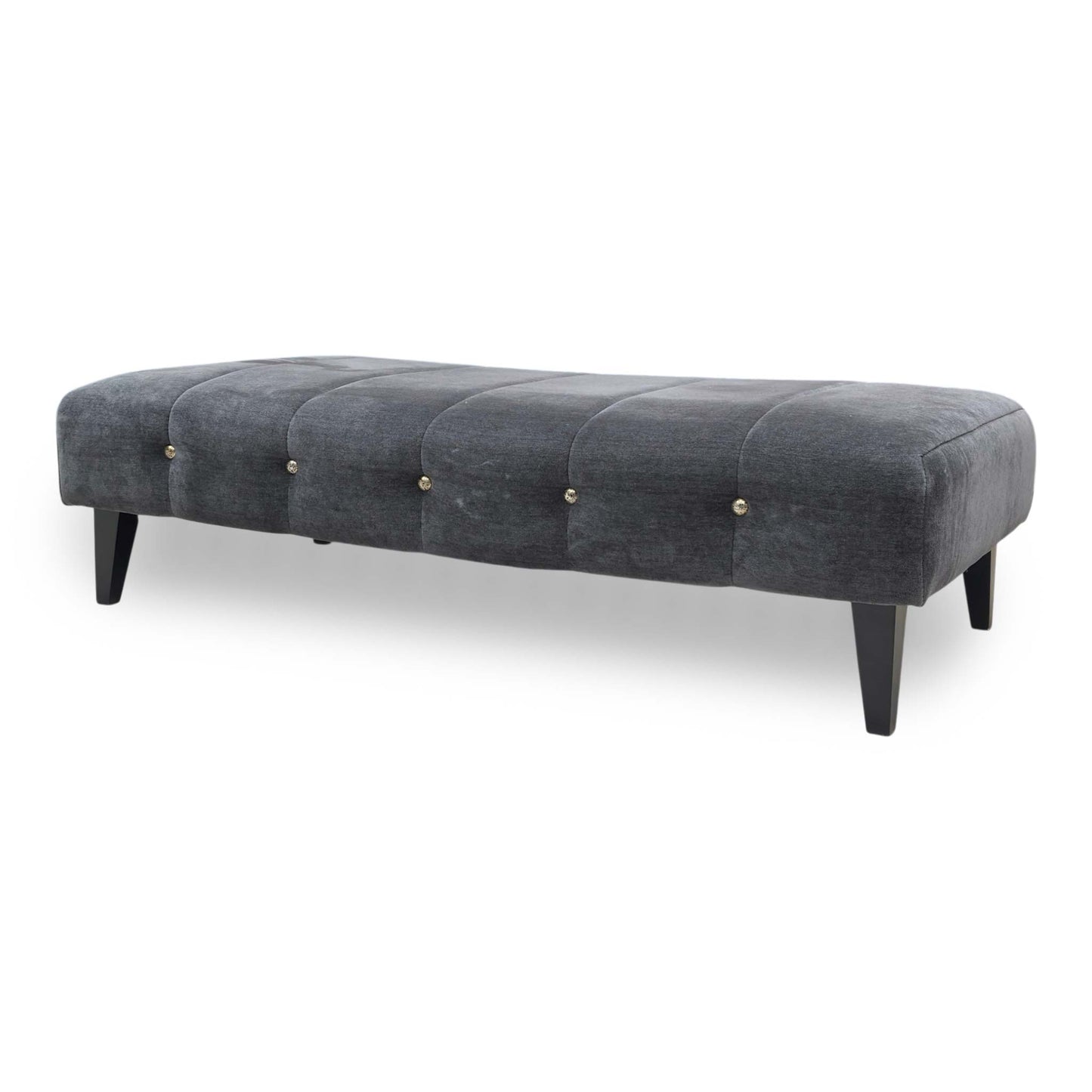 ‘Sumptuous’ Chamonix Anthracite Dk:Gold Fabric Large Bench Footstool