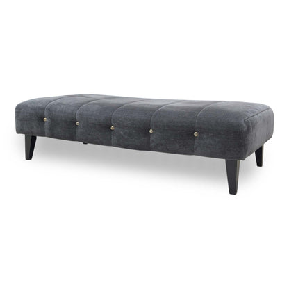 ‘Sumptuous’ Chamonix Anthracite Dk:Gold Fabric Large Bench Footstool
