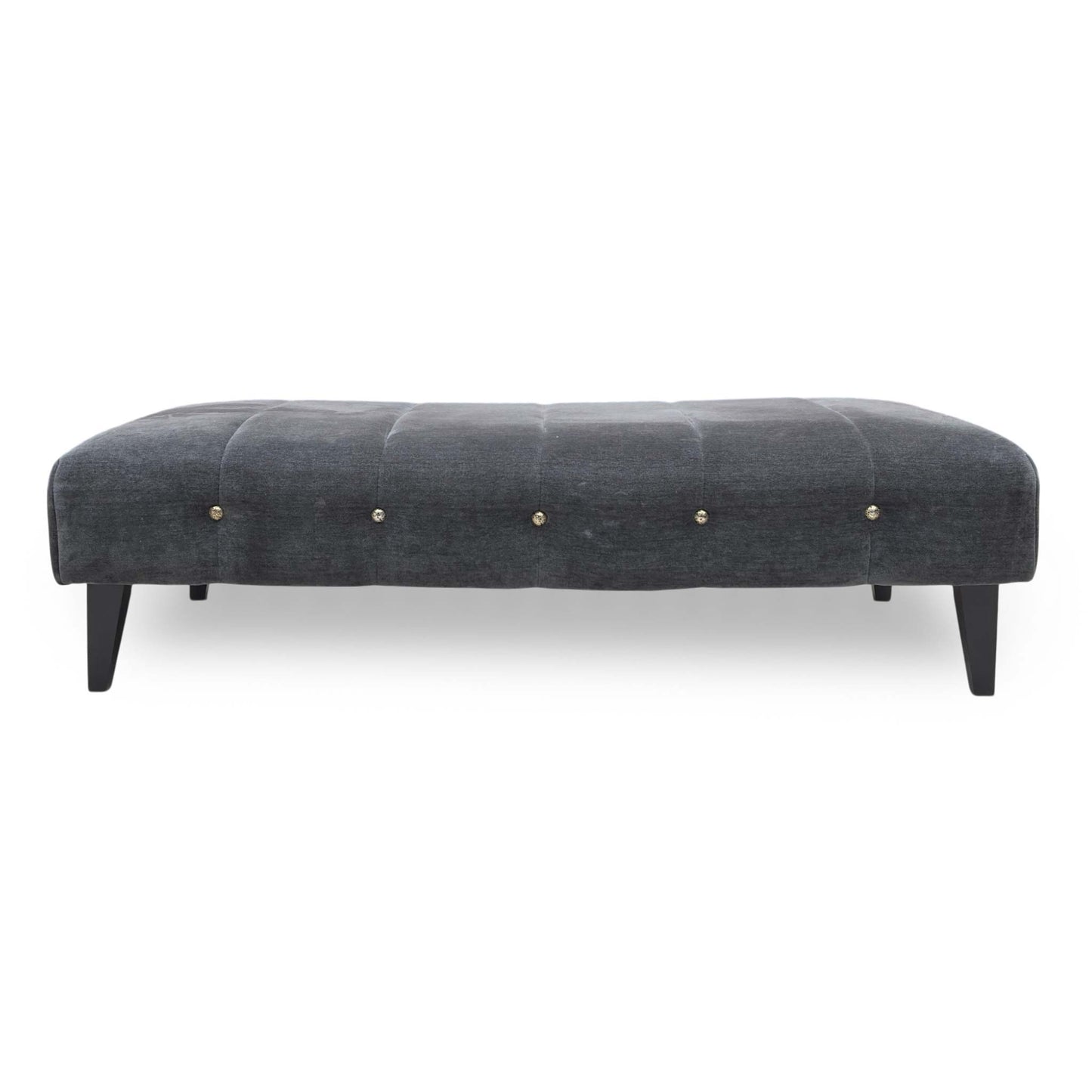 ‘Sumptuous’ Chamonix Anthracite Dk:Gold Fabric Large Bench Footstool
