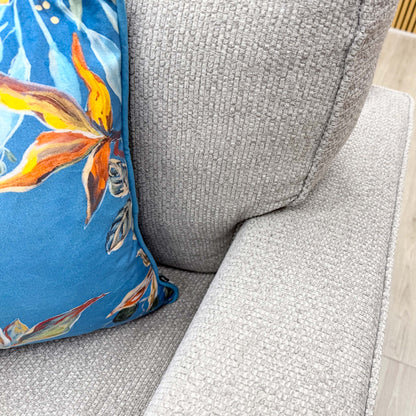 'Comfi' Dallas Silver Dark Ft Fabric Chair + Storage Footstool