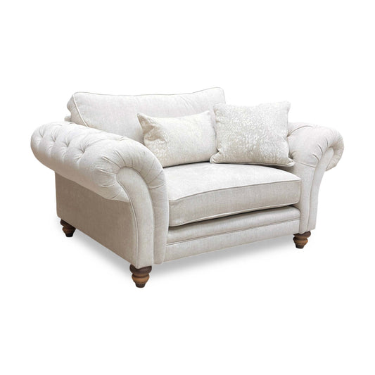 ‘Blenheim' Darwin Ivory Fabric Classic Back Snuggler Chair