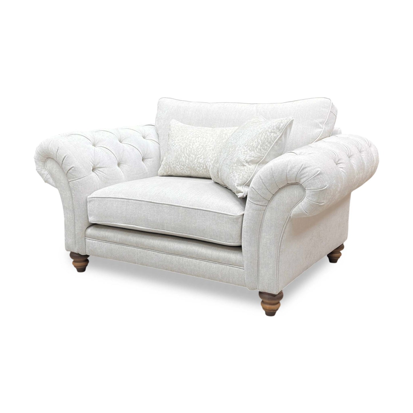 ‘Blenheim' Darwin Ivory Fabric Classic Back Snuggler Chair
