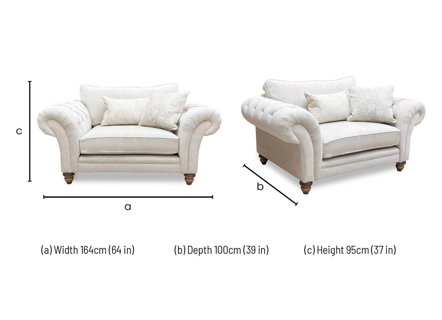 ‘Blenheim' Darwin Ivory Fabric Classic Back Snuggler Chair