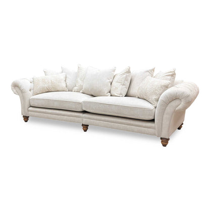 ‘Blenheim' Darwin Ivory Fabric 4 Seater Scatter Back Split Frame Sofa