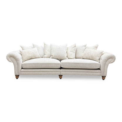 ‘Blenheim' Darwin Ivory Fabric 4 Seater Scatter Back Split Frame Sofa