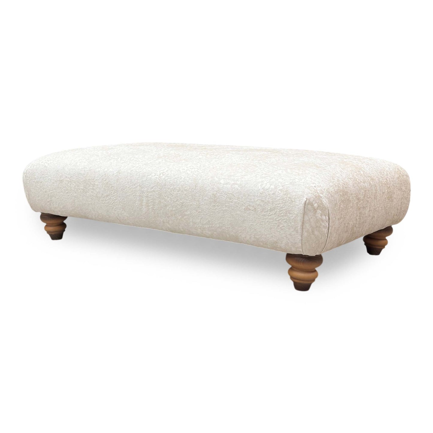 ‘Blenheim' Savoy Ivory Fabric Large Bench Footstool