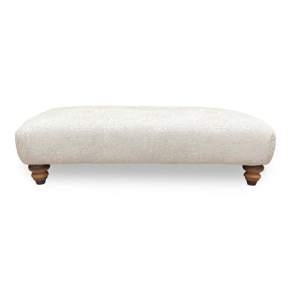 ‘Blenheim' Savoy Ivory Fabric Large Bench Footstool
