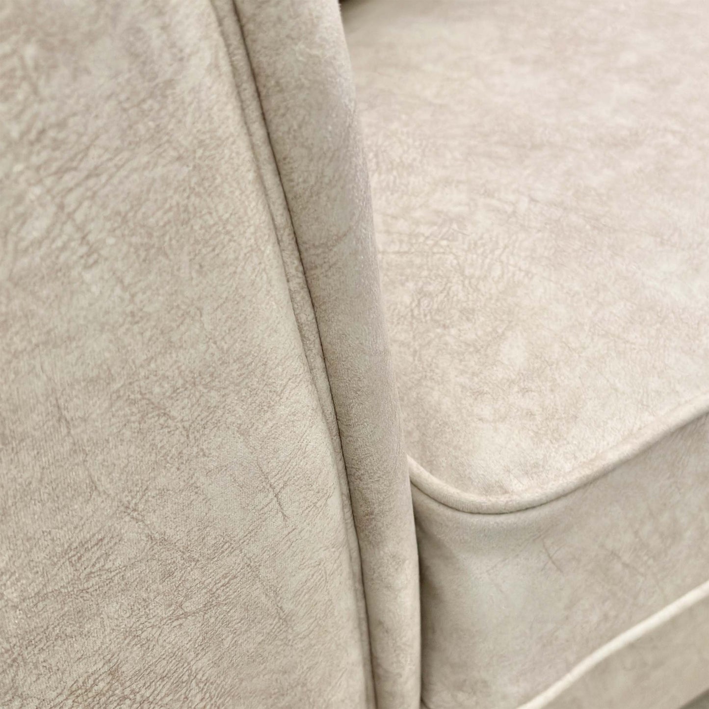 ‘Mariah' Dapple Ivory-Tri No Insert Velvet Classic Back Snuggler Chair (Ariana)