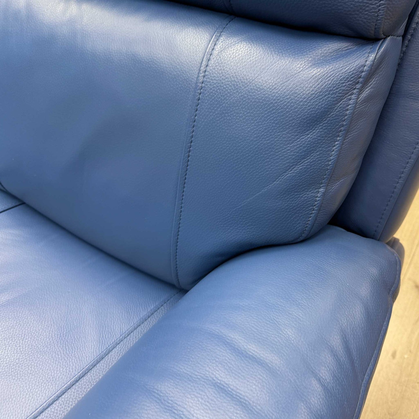 'Aero' Aegean Blue Cat-40/12 Leather 3 Seater Power Recliner Sofa with Power Headrests