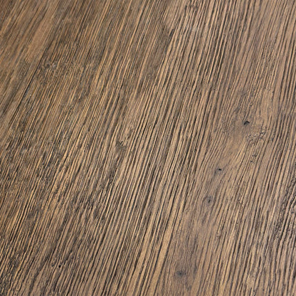 Close-up of the dark oak surface, emphasizing the detailed wood grain, natural textures, and high-quality finish.