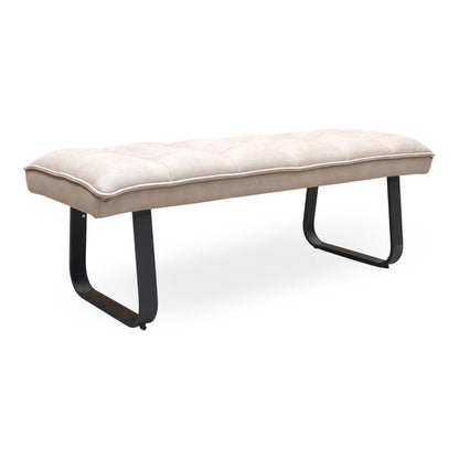 ‘Luno’ Taupe Faux Leather Low Bench
