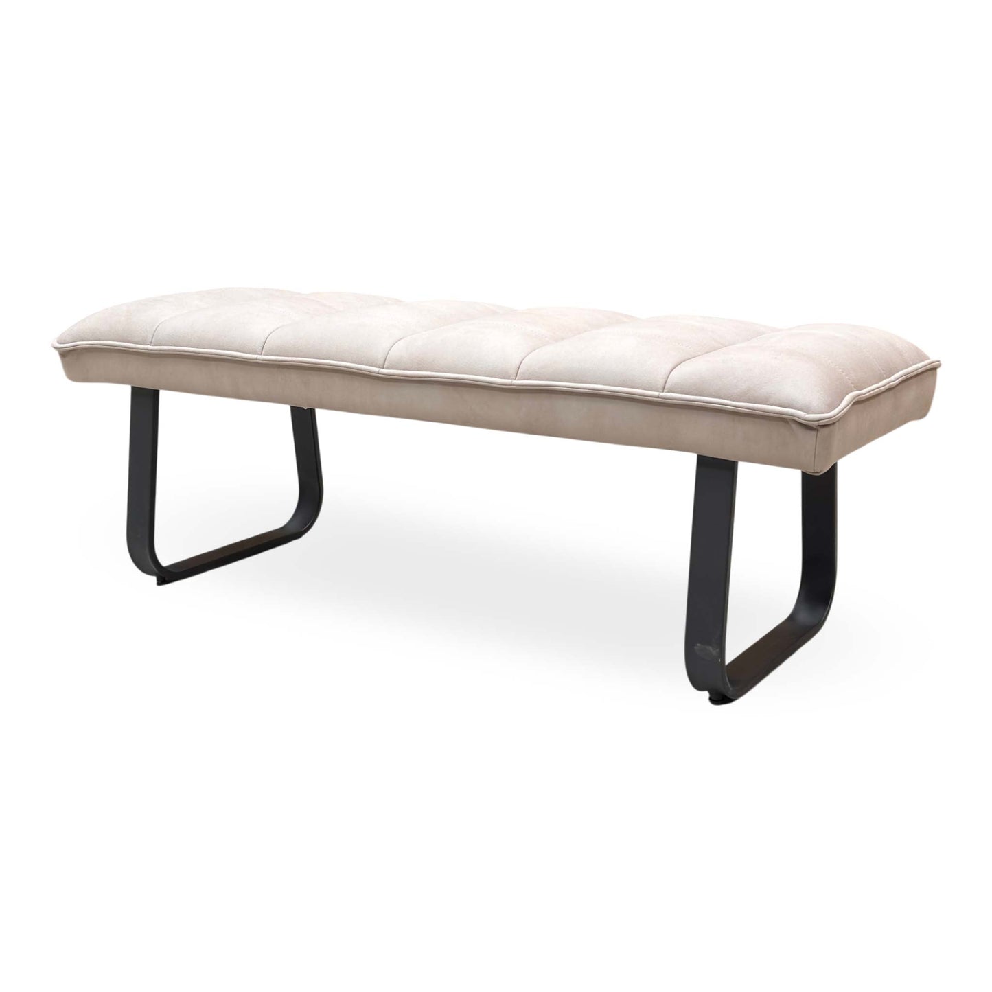 ‘Luno’ Taupe Faux Leather Low Bench