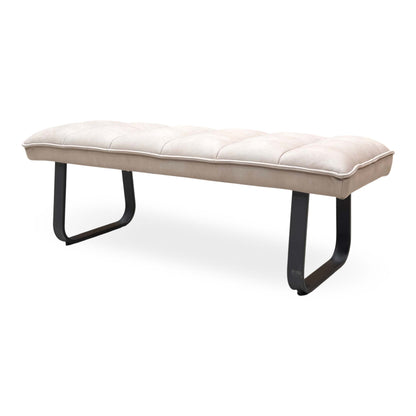 ‘Luno’ Taupe Faux Leather Low Bench
