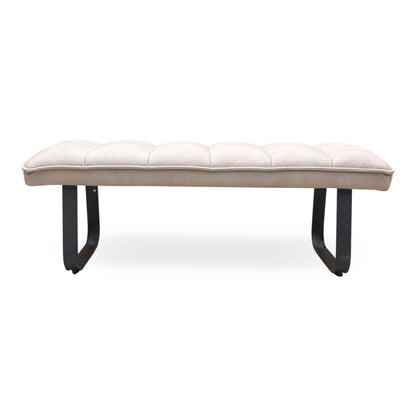 ‘Luno’ Taupe Faux Leather Low Bench