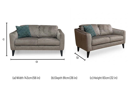 ‘Oslo' Vogue Stone Velvet 2 Seater Sofa