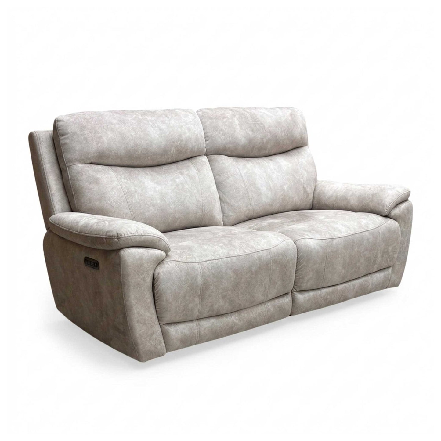 ‘Sloane’ Marble Cream Velvet 2 Seater Power Recliner Sofa