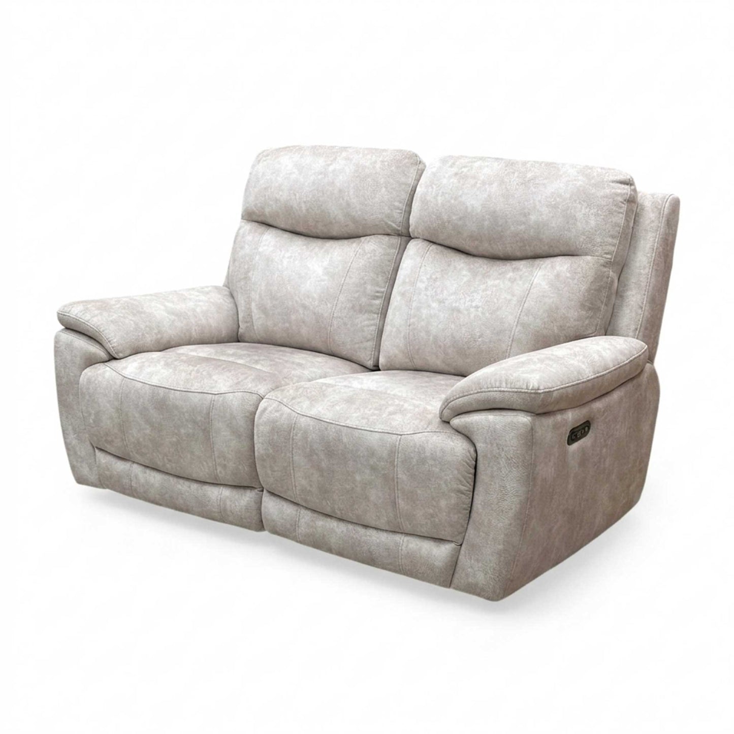 ‘Sloane’ Marble Cream Velvet 2 Seater Power Recliner Sofa