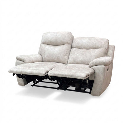 ‘Sloane’ Marble Cream Velvet 2 Seater Power Recliner Sofa