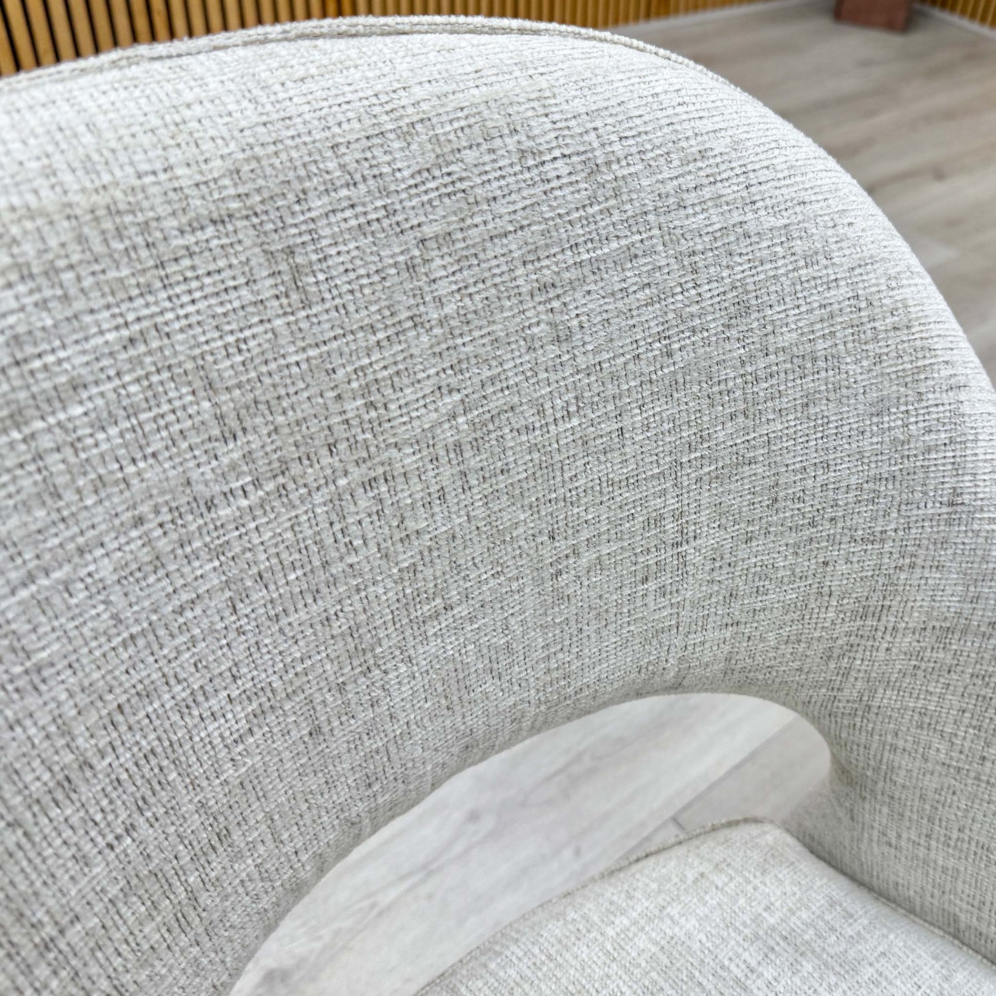'Tiber' Alabaster Beige Fabric Cantilever Dining Chairs - Set of 2
