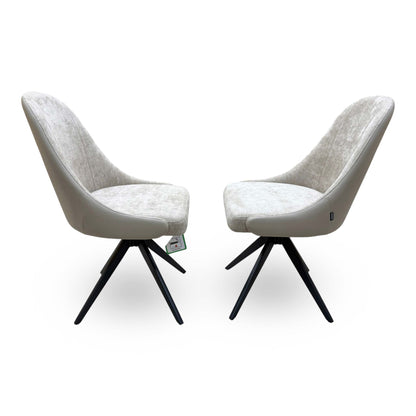 'Jose' Pebble Fabric Swivel Dining Chairs - Set of 2