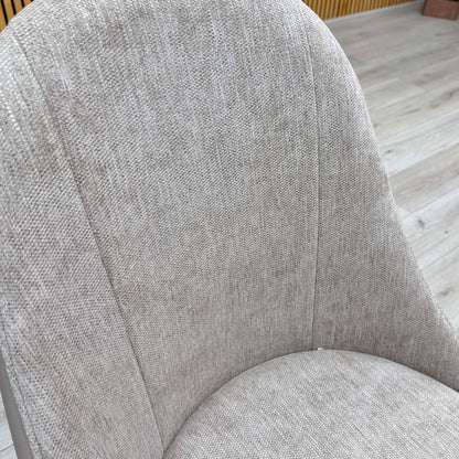 'Jose' Pebble Fabric Swivel Dining Chairs - Set of 2