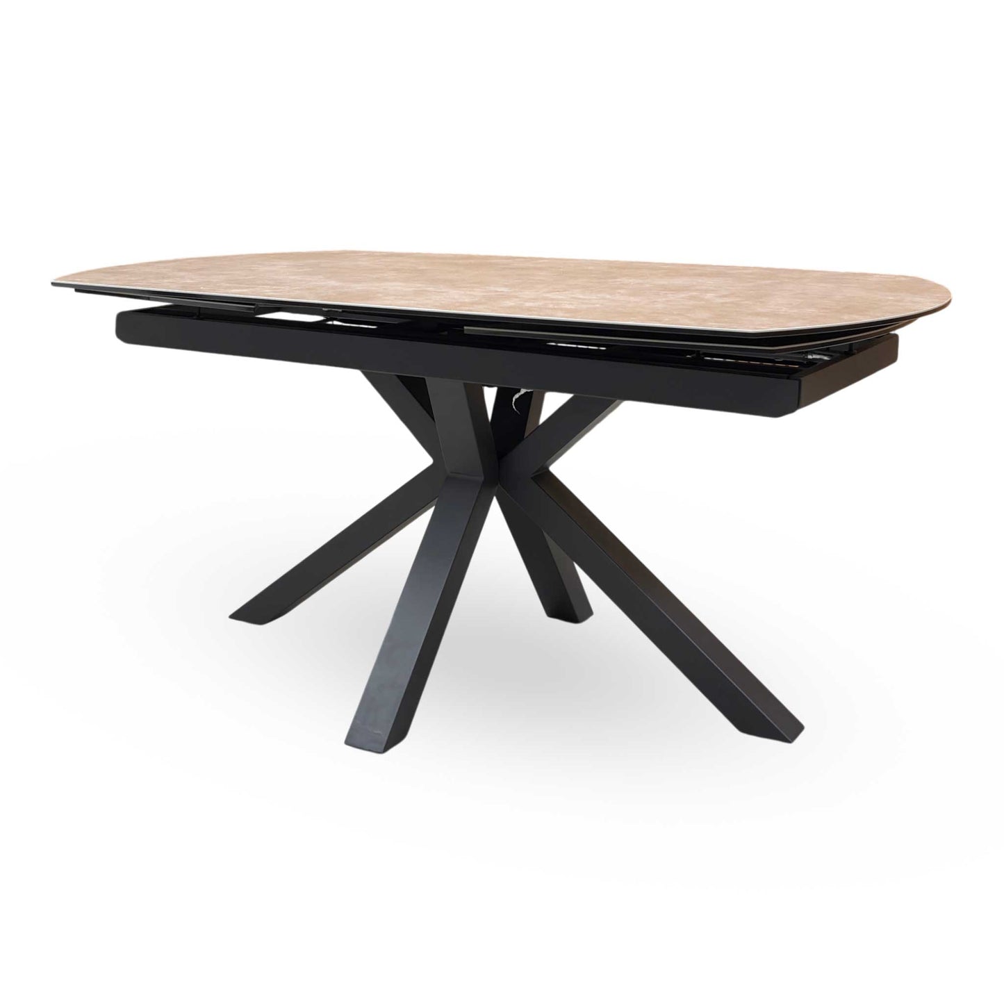 'Raul' Argile Grey Ceramic Top 160cm Swivel Extending Dining Table
