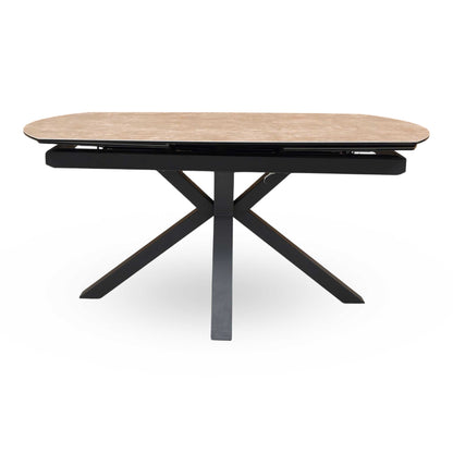 'Raul' Argile Grey Ceramic Top 160cm Swivel Extending Dining Table