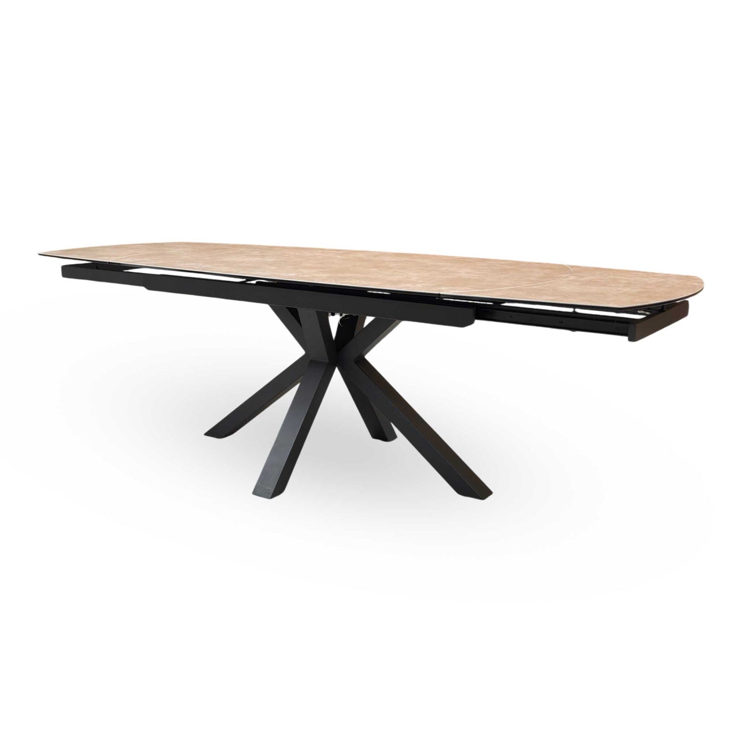 'Raul' Argile Grey Ceramic Top 160cm Swivel Extending Dining Table
