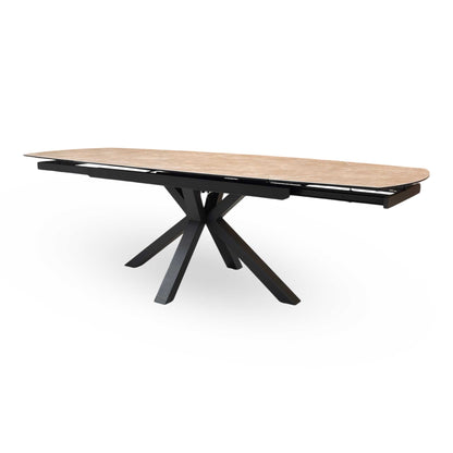 'Raul' Argile Grey Ceramic Top 160cm Swivel Extending Dining Table