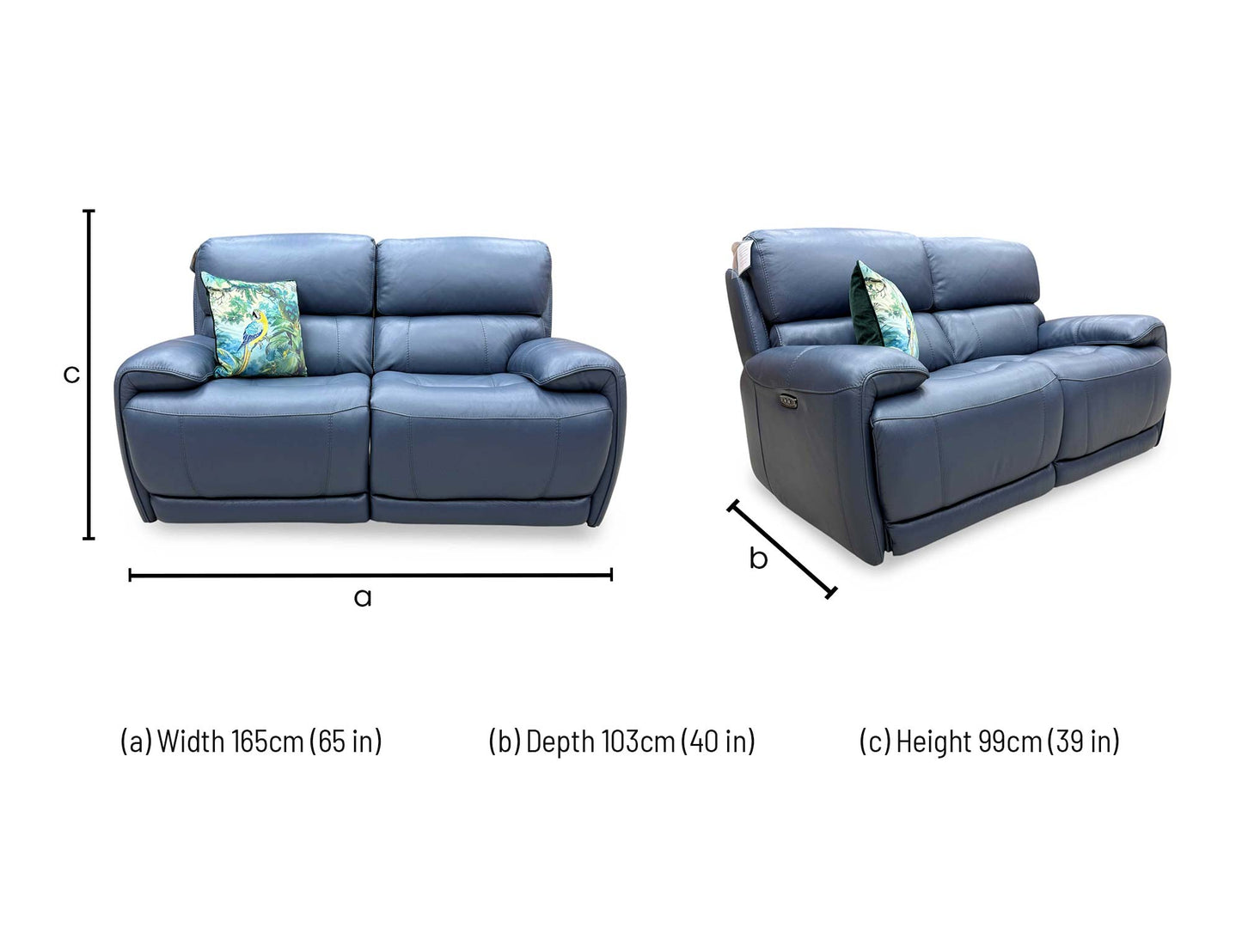 Dimensions diagram for the Rocco 2-seater.