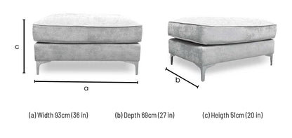 Legend Kingston Silver Fabric Footstool – view 6