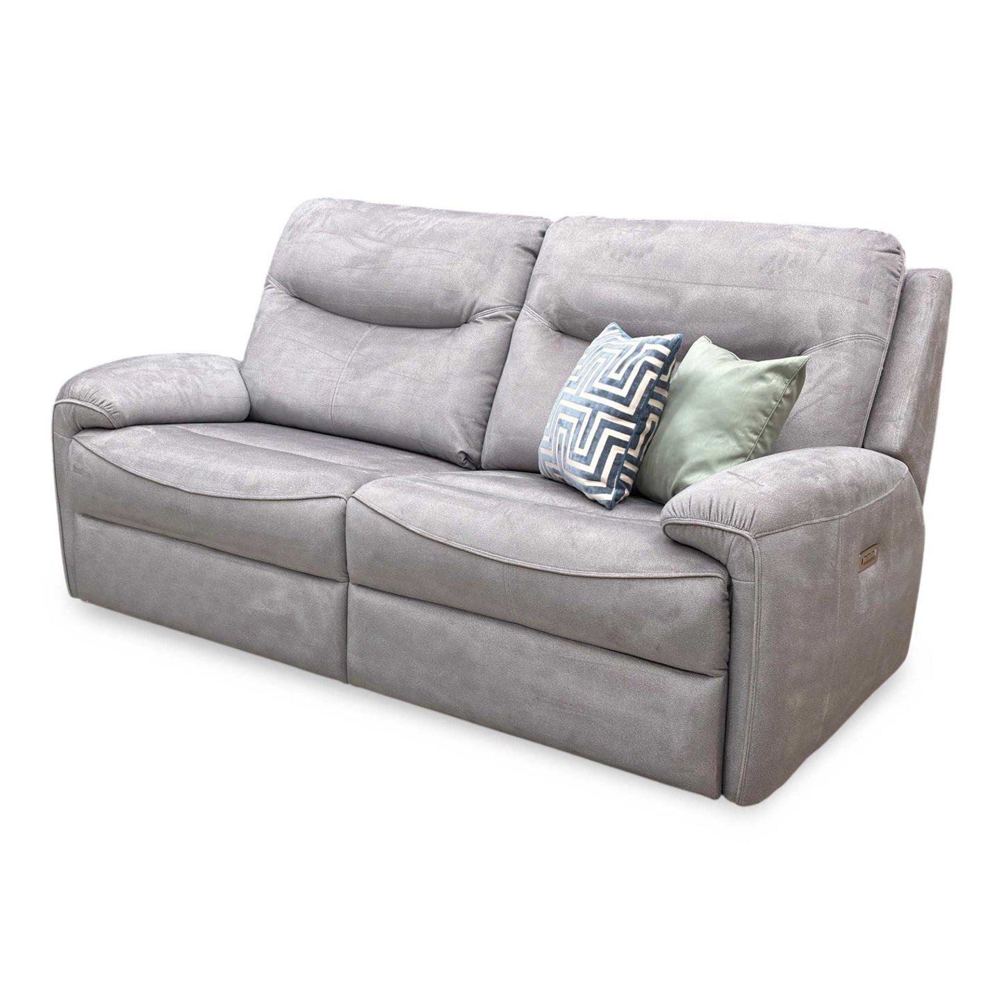 View of the power headrest and lumbar support in action, designed to provide personalized ergonomic comfort and neck support.