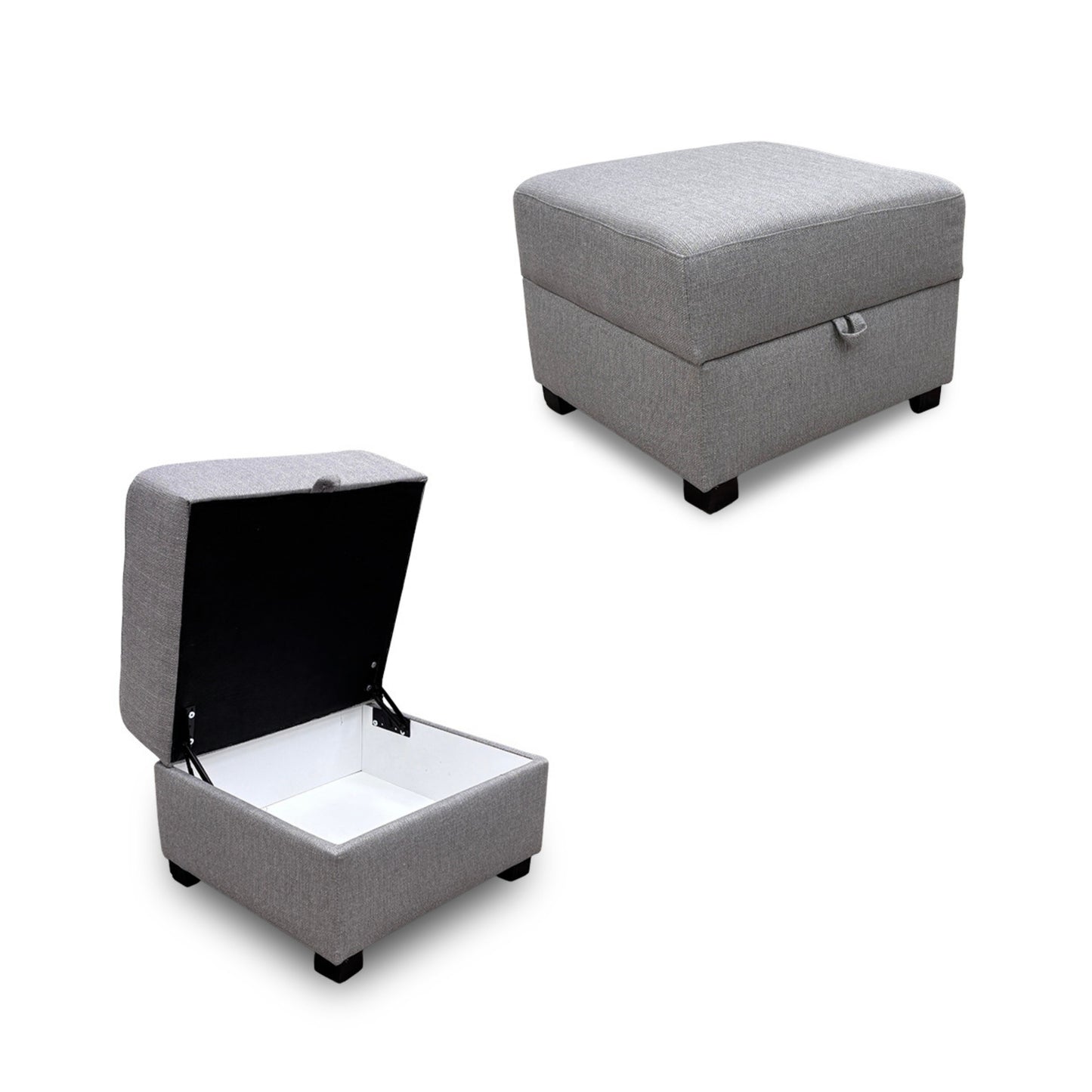 ‘Darcy' Grey Fabric Storage Footstool