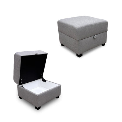 ‘Darcy' Grey Fabric Storage Footstool