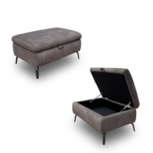 ‘Jude’ Mocha Dexter 04 43504 Fabric Storage Footstool