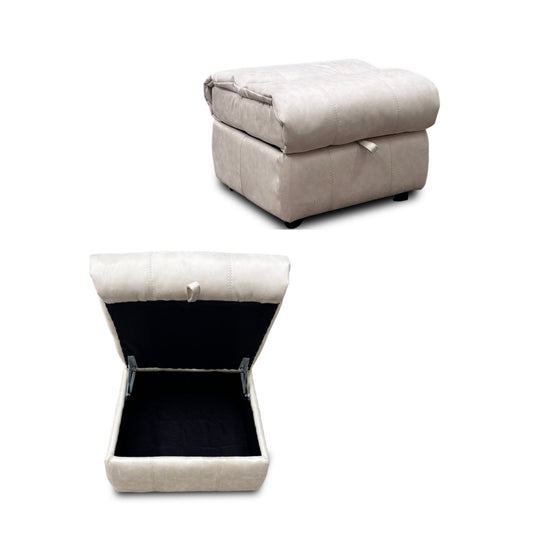'Moreno' Bfa-Bnn-R26 Cream Fabric Storage Footstool