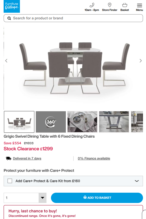 Price comparison