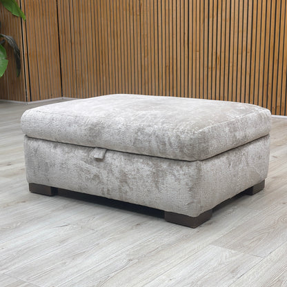 ‘Lush’ Grey Fabric Storage Footstool