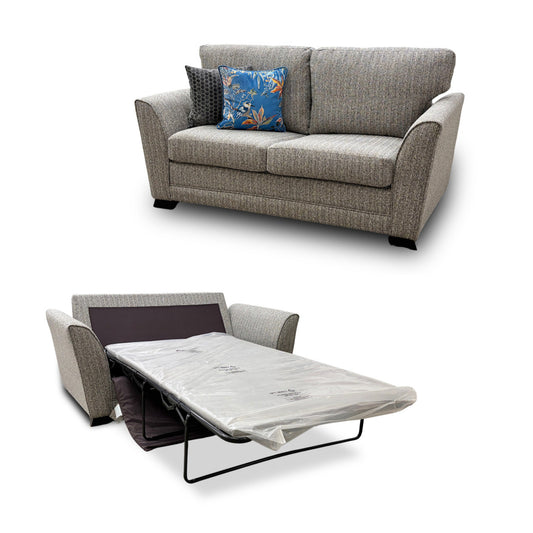 'Poppy' Grey Combintion Woven Fabric Large 2 Seater Sofa Bed