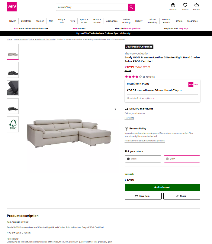 Price comparison