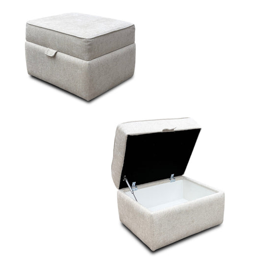 Boutique Collection ‘Blenheim’ Darwin Ivory Fabric Small Storage Footstool