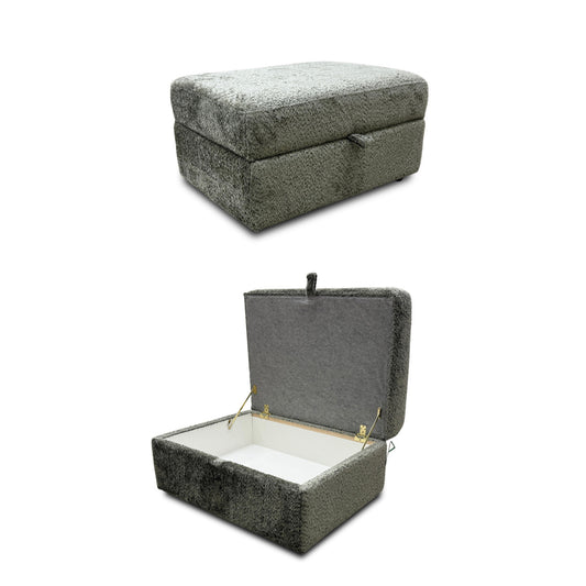'Somerford' Dark Green Somerford Texture Large Storage Footstool